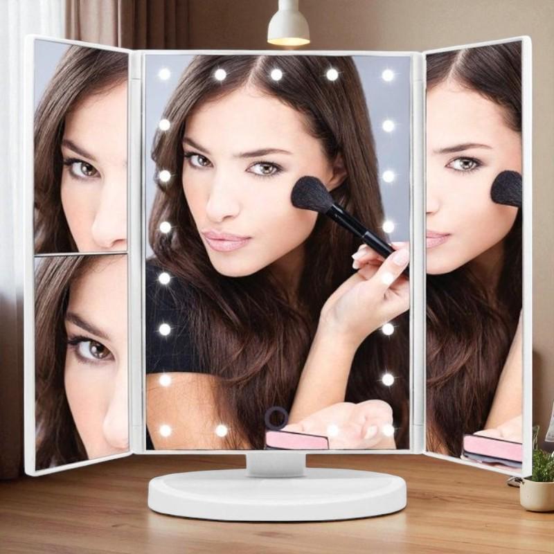 ᐉ Зеркало тройное для макияжа Superstar Magnifying Mirror с LED