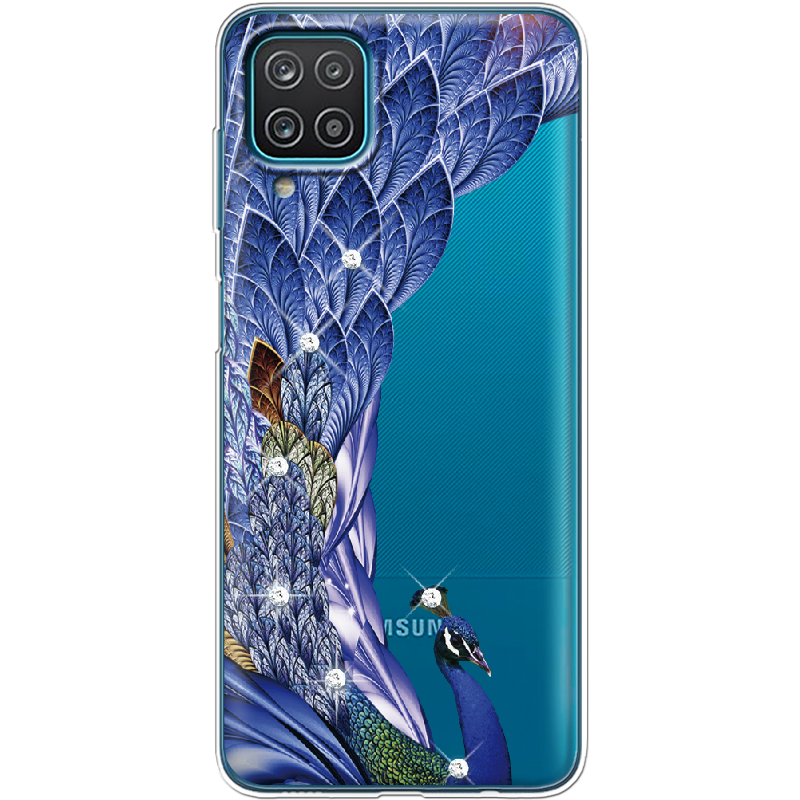 Чехол BoxFace Samsung A125 Galaxy A12 Павлин со стразами Прозрачный силикон (41506-rs7-41506)