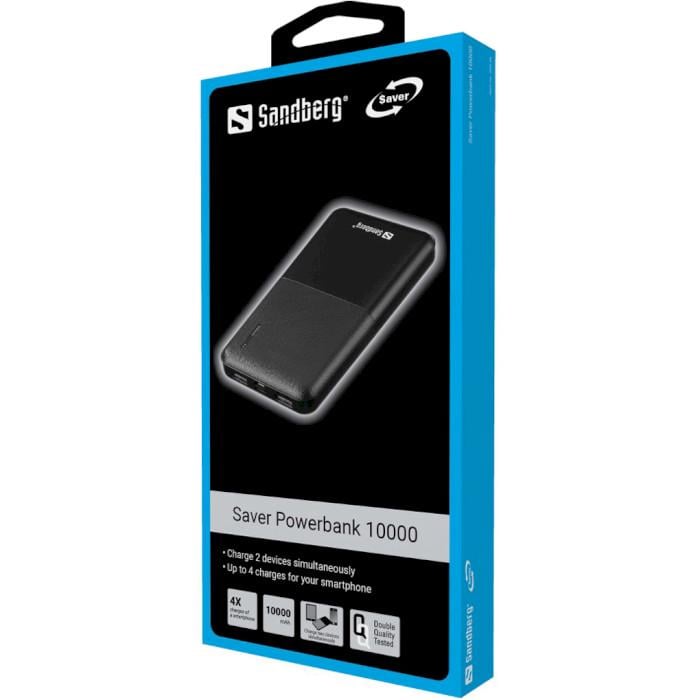Повербанк Sandberg 10000 mAh Saver Powerbank2 Black (320-34) - фото 2
