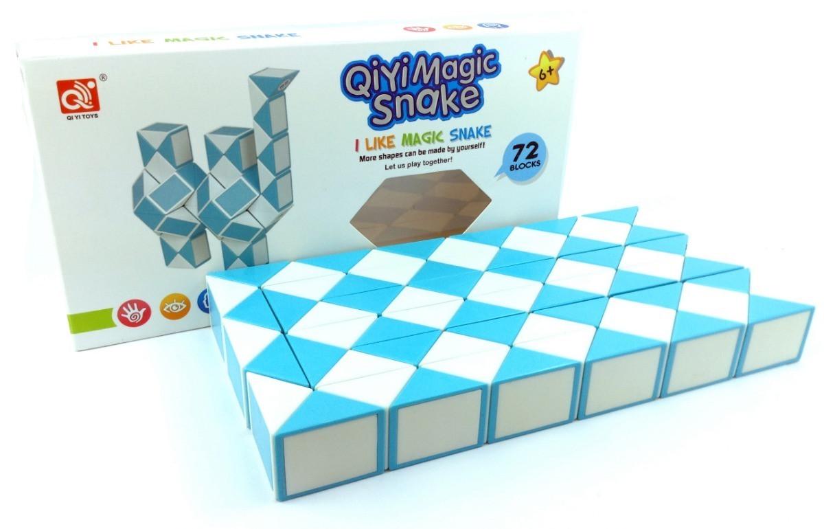 Головоломка змійка QiYi Rubik's Snake 72 елементи 126 см Blue (135559) - фото 4