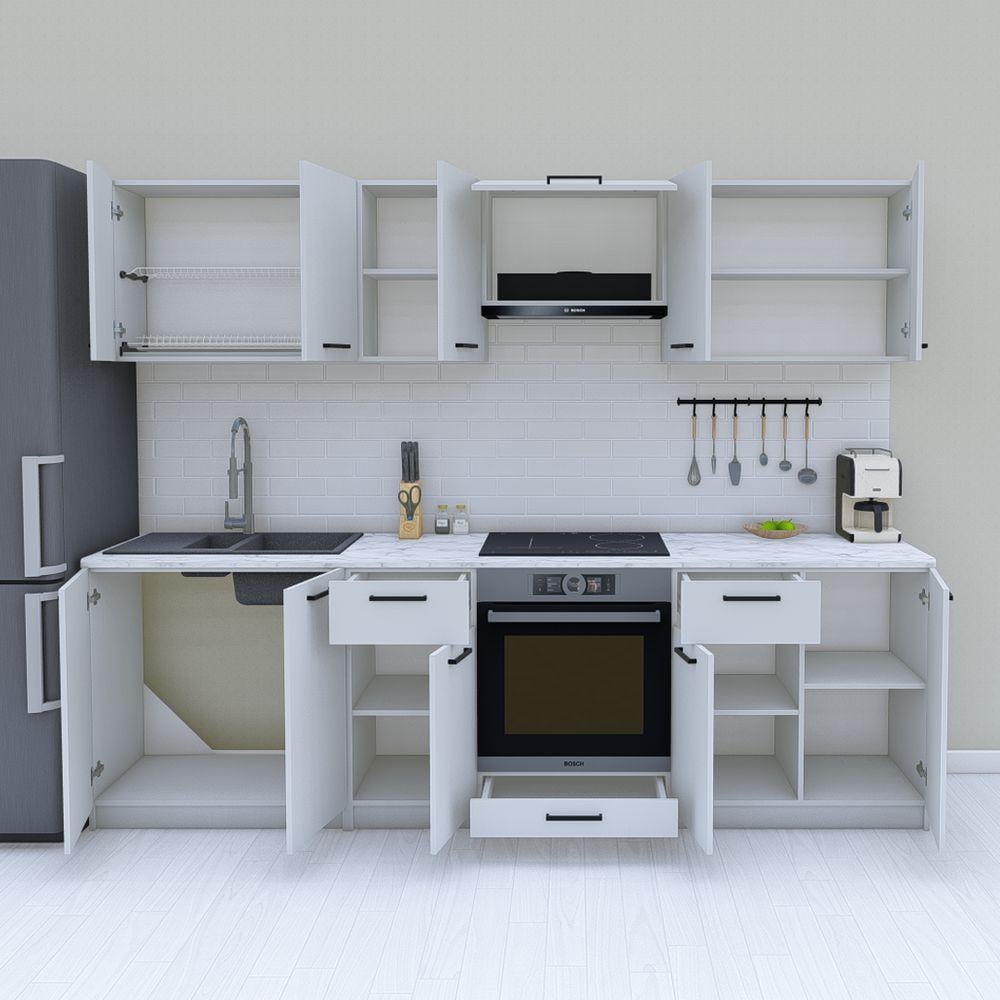 Готовая кухня модульная 2,6 м Светло-серый (МП33) - фото 2