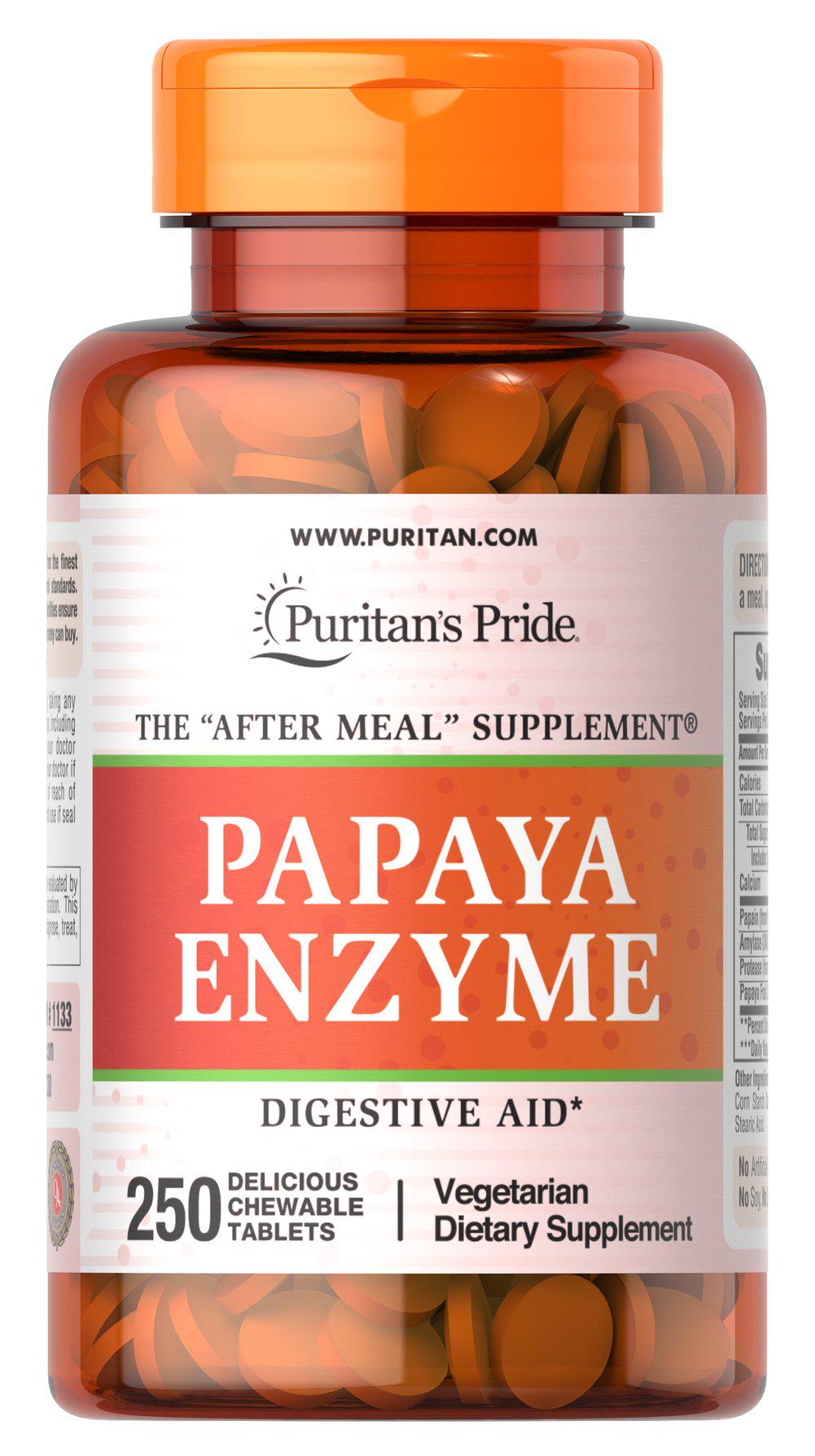 Ензими Puritan's Pride Papaya Enzyme 250 chew tabs