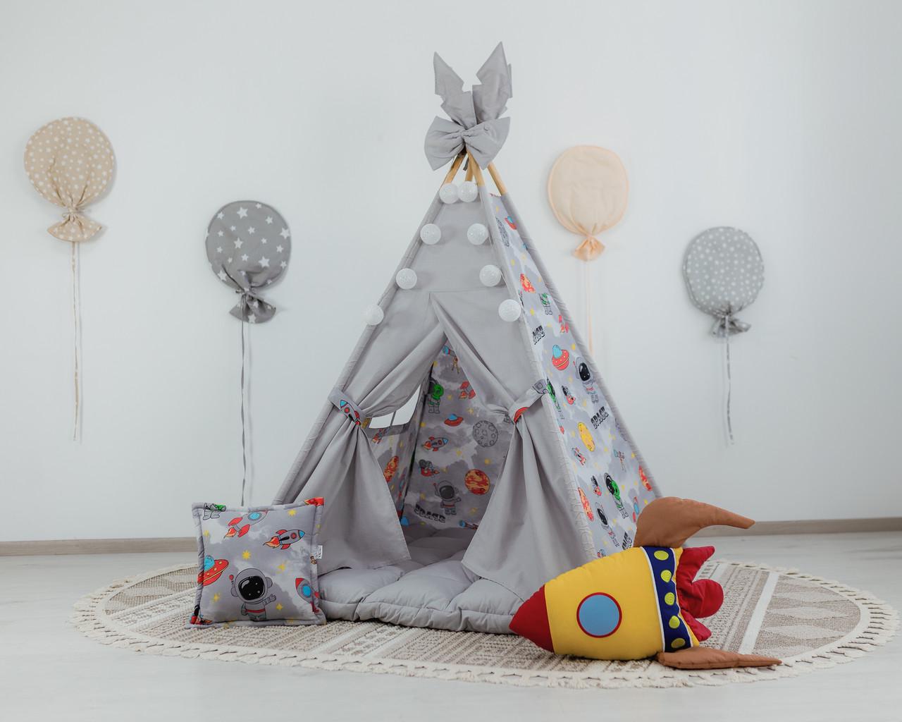 Вігвам дитячий Космос із килимком бон бон - фото 3 Вігвам дитячий Космос із килимком бон бон - фото 3