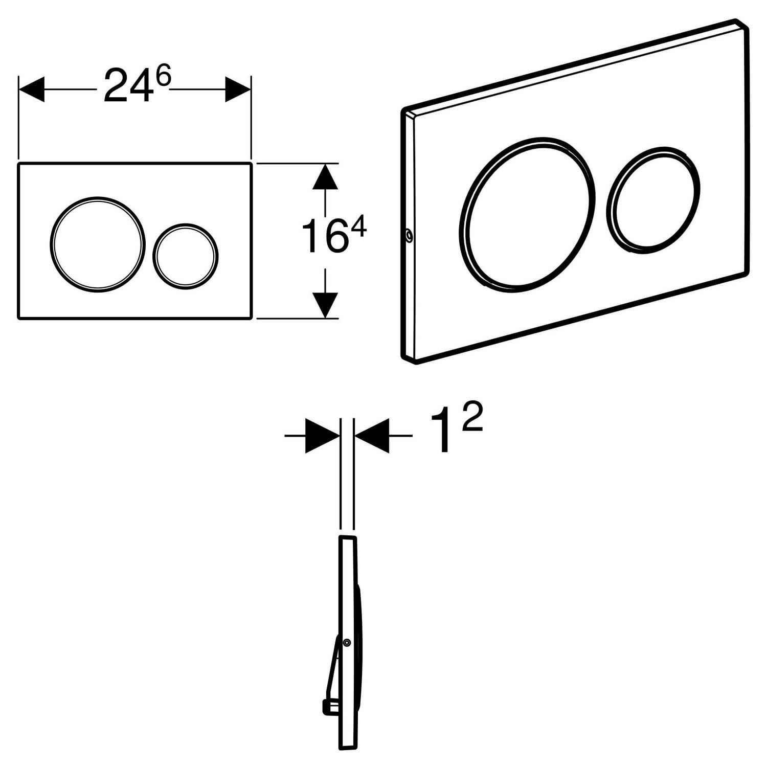 Кнопка слива для инсталляции Geberit Sigma20 115.889.SN.1 матовая Хром (126479) - фото 2