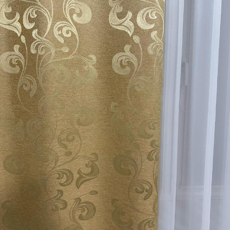 Шторы Toscana жаккардовые 1,5х2,7 м 2 шт. Золотой - фото 8 Шторы Toscana жаккардовые 1,5х2,7 м 2 шт. Золотой - фото 8
