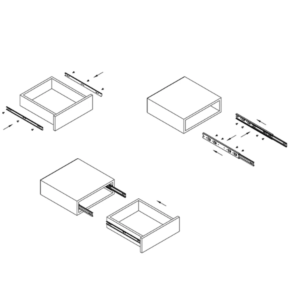 Направляюча телескопічна Muller кулькова із доводчиком 45 мм 450 мм 2 шт. (VM0553) - фото 2 Направляюча телескопічна Muller кулькова із доводчиком 45 мм 450 мм 2 шт. (VM0553) - фото 2