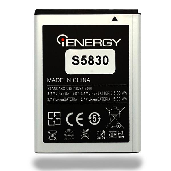 Аккумулятор iENERGY для SAMSUNG S5830/S5660 (EB-L1P3DVU;EB454357VU)