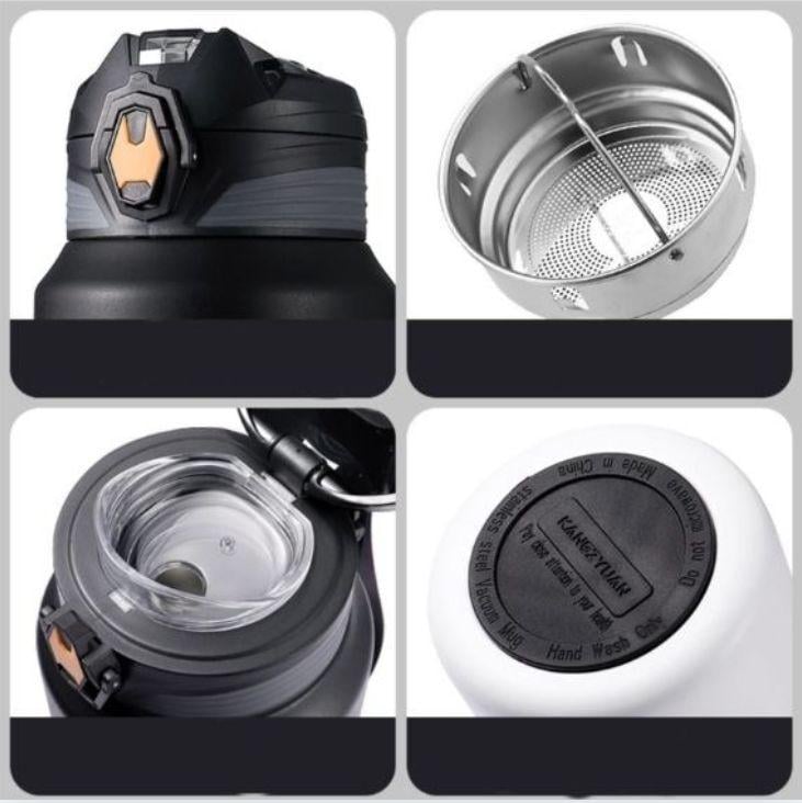 Термос із ситечком з нержавіючої сталі для гарячих та холодних напоїв 500 мл Чорний (2554437125) - фото 4 Термос із ситечком з нержавіючої сталі для гарячих та холодних напоїв 500 мл Чорний (2554437125) - фото 4