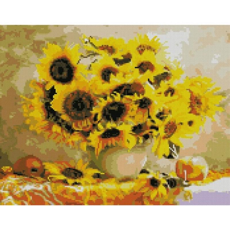 Алмазная мозаика FA40110 Цветы подсолнуха в вазе 40x50 см