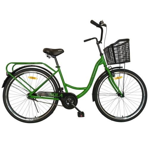 Велосипед Spark CITY SOLA колеса 26" стальная рама 17" с корзиной Ярко-зеленый (000240032)