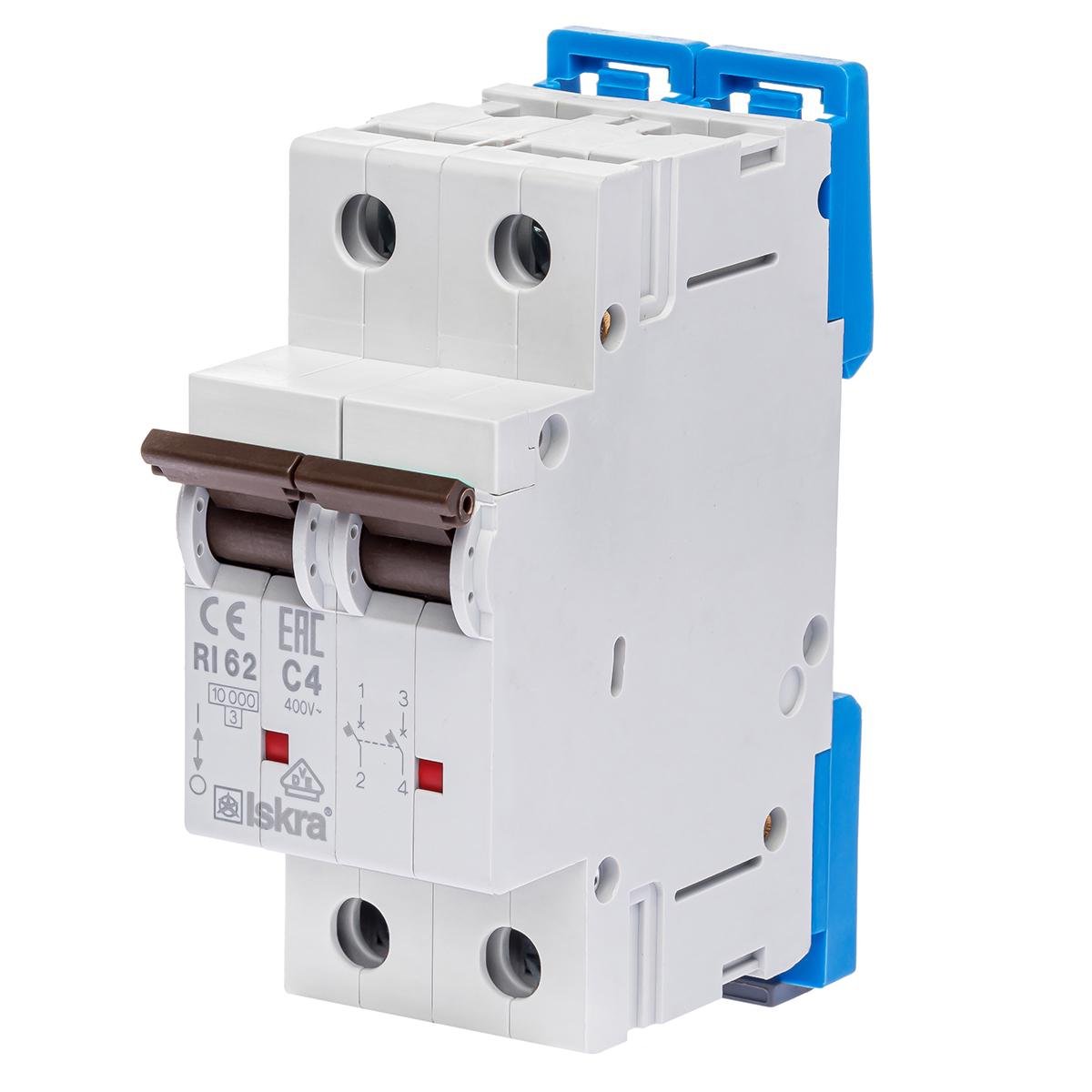 Автоматический выключатель 4A 2P 10 kA C ISKRA RI62C4A (786100147000)