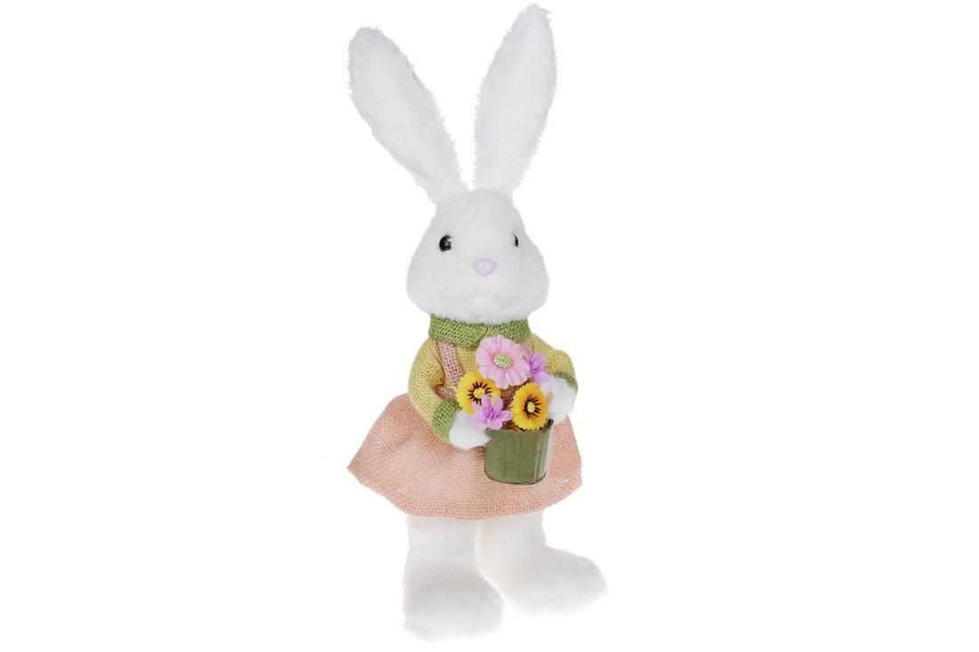 Пасхальная фигура Крольчиха с цветами декоративная 46 см (NY27-923)