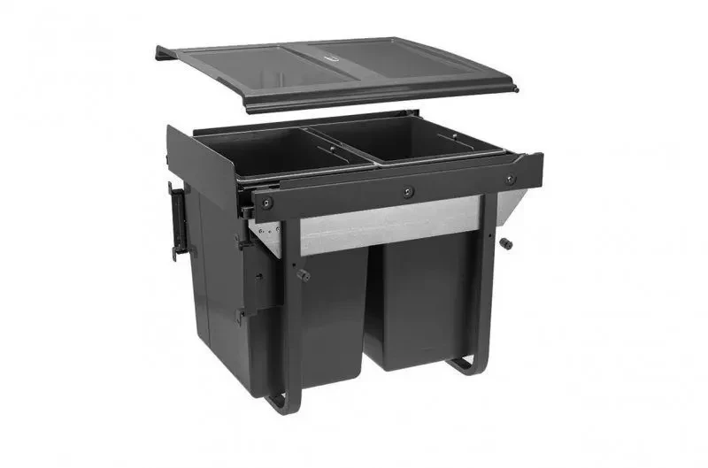 Ведро для мусора GTV PRACTI ECO с креплением к фасаду 450 мм 2х20 л (PB-45-MF2X20-60A)