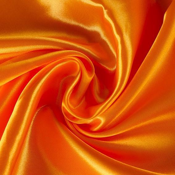 Тканина атлас LuxFabric 115 г/м² 1,5 м 1 м Помаранчевий (ТП1501а33)