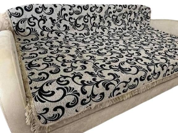 Комплект Узор полуторный из гобелена покрывало на кровать 150х200 см/накидки 70х150 см 2 шт. Бежевый (П4К-gobelen-new-009-02)