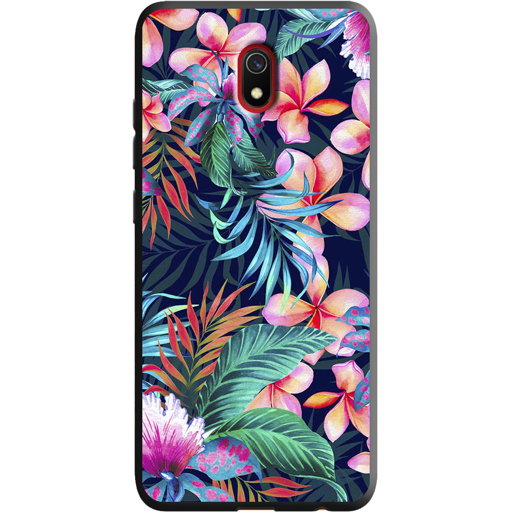 Чехол Boxface Xiaomi Redmi 8A flowers in the tropics Черный силикон (38341-up1971-38671)
