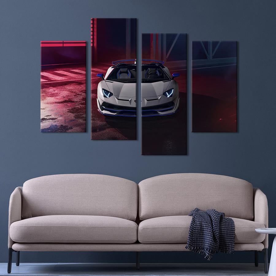 Картина на холсте Роскошная Lamborghini Aventador SVJ в сером цвете 129x90 см (1340-42) Картина на холсте Роскошная Lamborghini Aventador SVJ в сером цвете 129x90 см (1340-42)