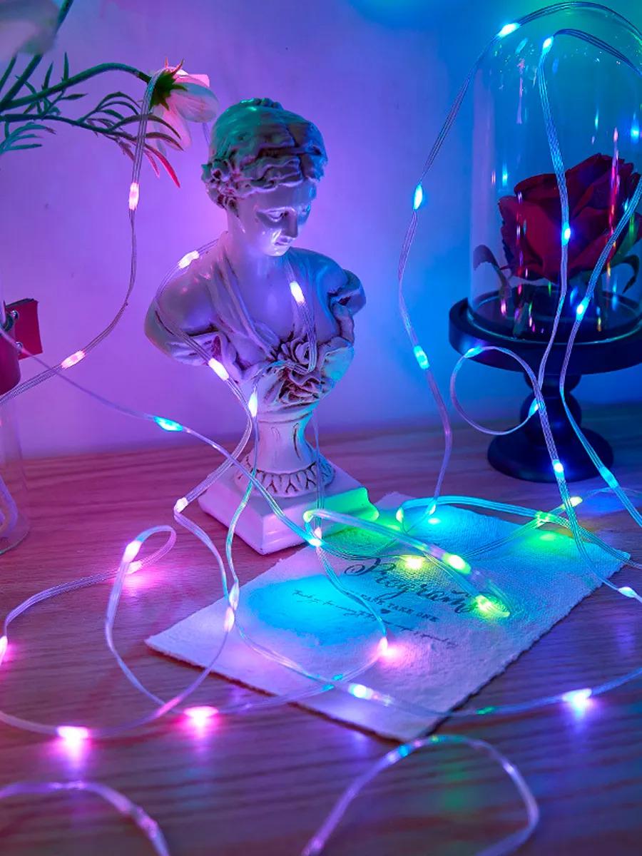 Светодиодная лента-гирлянда RGB USB питание с приложением и пультом управления 10 м Белый (66544) - фото 6