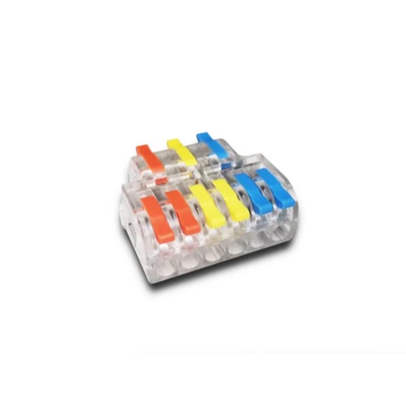 Клемма разветвляющая Tactix 0,08-4 мм2 32А 1-3+1-3+1-3 одинарная 29,7х33,2х13 мм крепеж 3,1 мм Разноцветный (DF-63T)