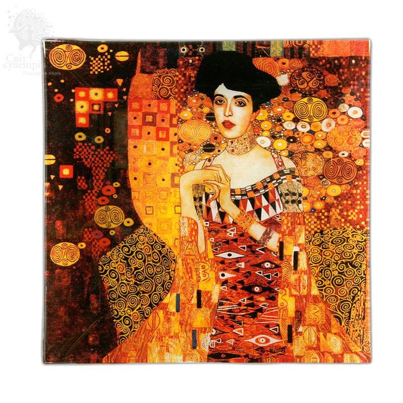 Тарелка стеклянная Carmani Г.Климт Адели Блох-Бауэр 13х13 см (198-1402)