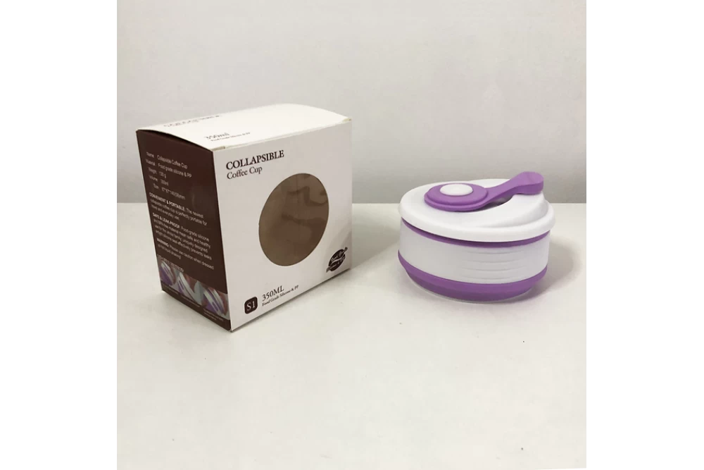 Стакан силиконовый складной Collapsible Coffee Cup 350 мл Сиреневый (23334846)