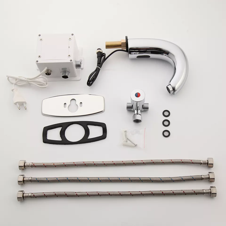 Смеситель для раковины дизайнерский сенсорный в ванную хромированный кран с сенсорным датчиком - фото 5