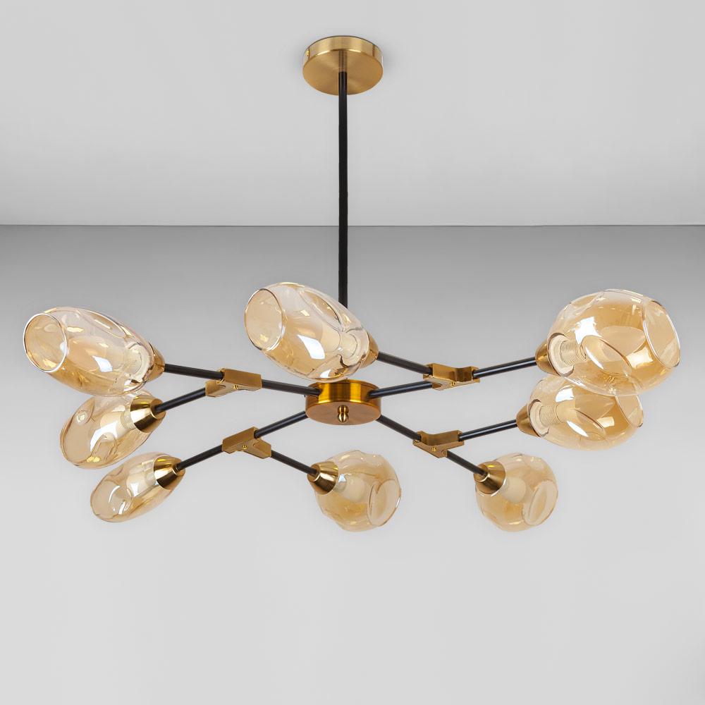 Люстра стельова Light House LS-18645-8 BR Чорний/Бронзовий/Медовий