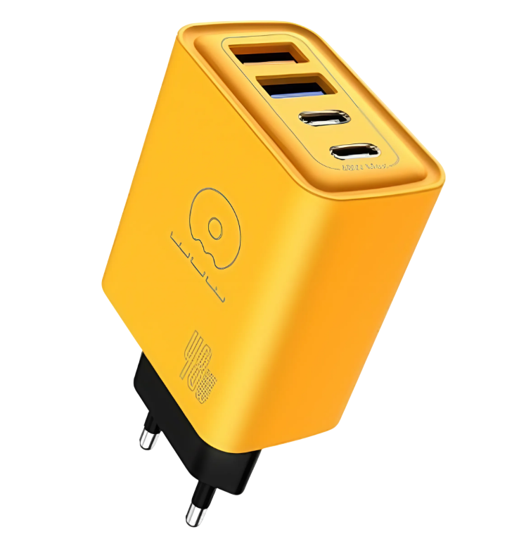 Зарядное устройство для Wuw-C212 48W 2xUSB-C и 2xUSB-C для быстрой зарядки Желтый (623199)