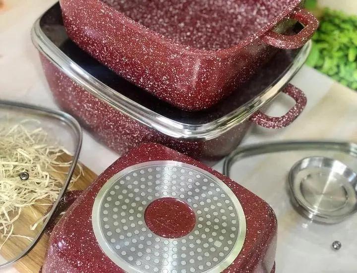 Набір посуду для індукції Top Kitchen TK-00025 з гранітним покриттям 6 предметів Червоний (2480495570) - фото 3