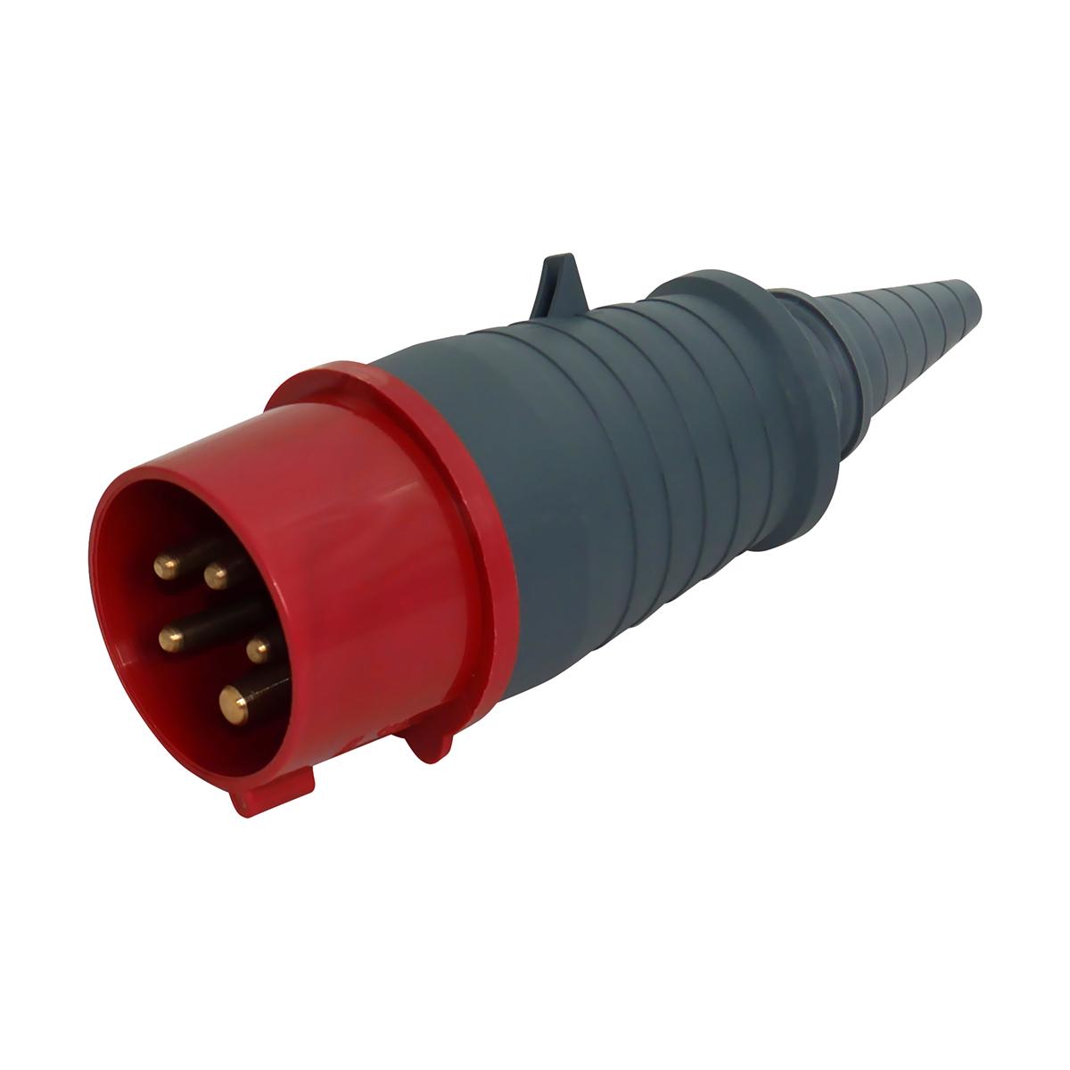 Силовая вилка UEC 3P+N+PE 16А 400В переносная IP44 Красный (HPC-P015-016-5-IP44-U)