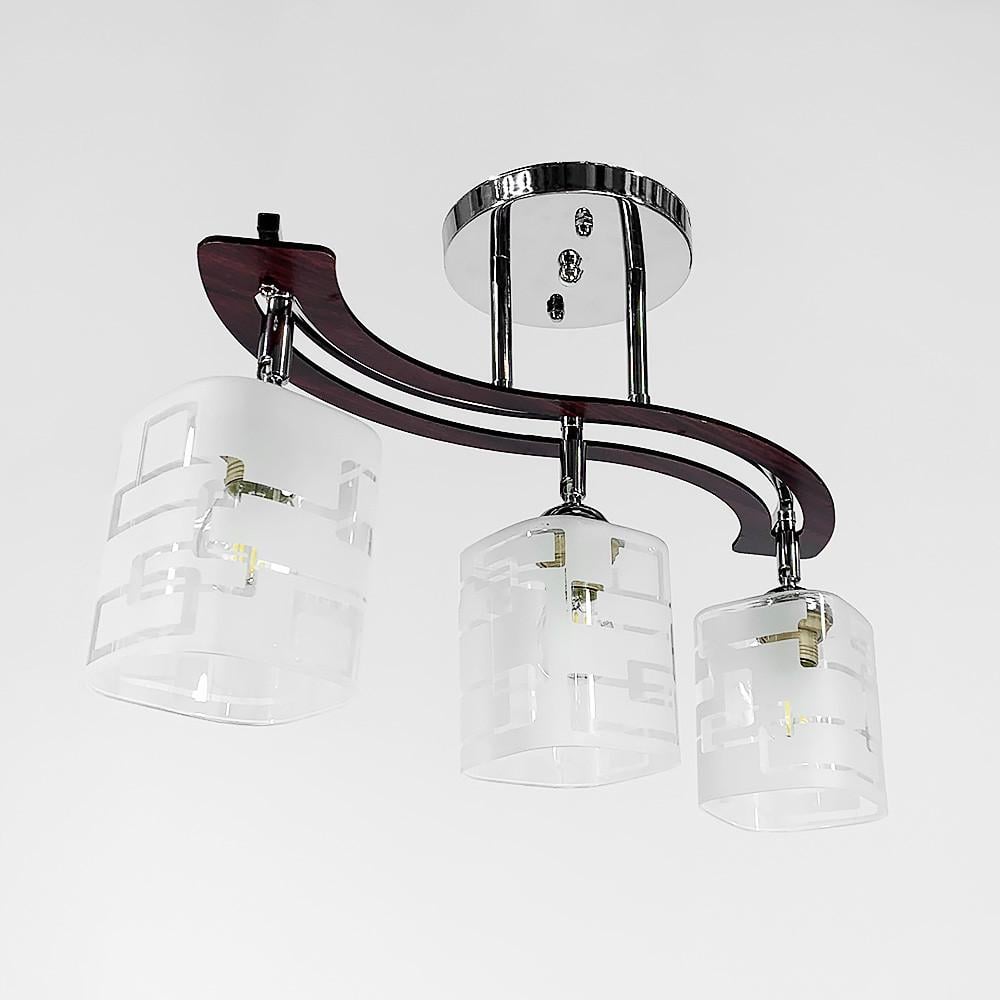 Светильник потолочный на 3 плафона Серебряный (6032/3 CH)