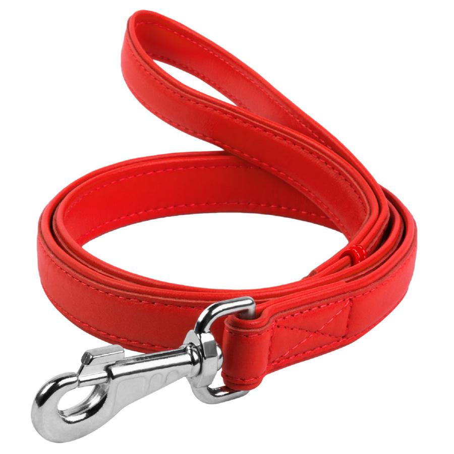 Поводок для собак кожаный Waudog Glamour M-XXL 25 мм 122 см Красный Поводок для собак кожаный Waudog Glamour M-XXL 25 мм 122 см Красный