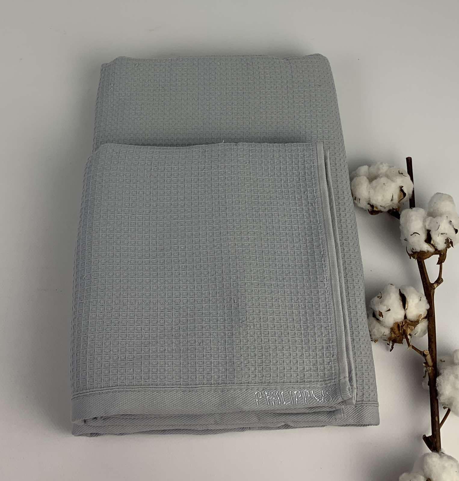 Набор полотенец Philippus Platinum Cotton Ekvador ЕА109 в фирменной коробке 2 шт. 70x140 см Серый (CN31181)