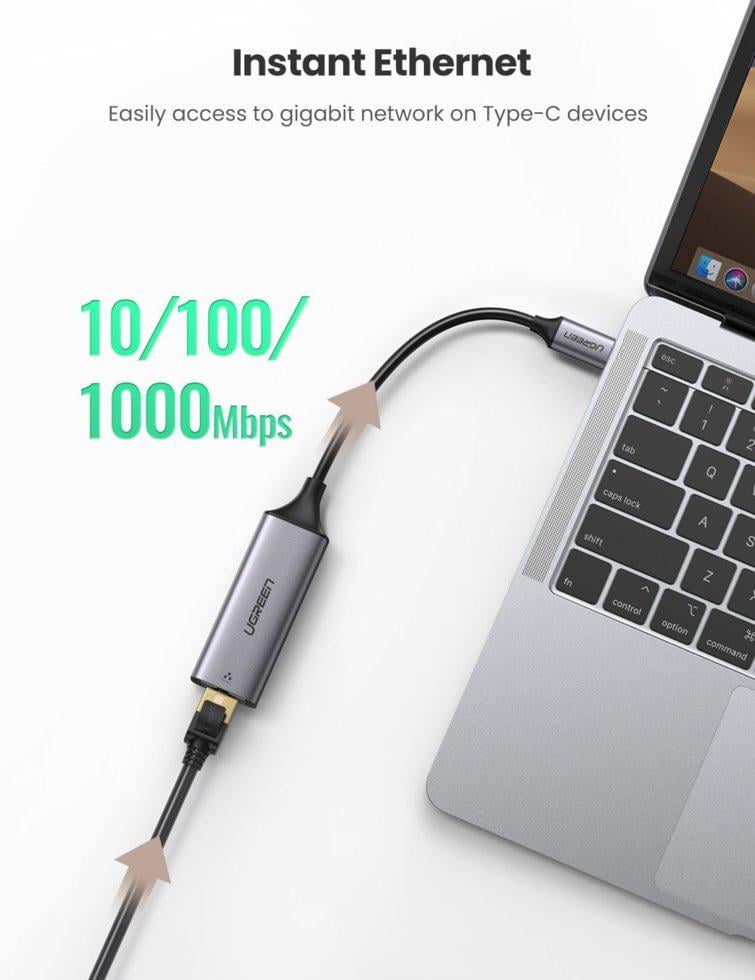 Зовнішня мережна карта UGREEN CM199 USB C - RJ45 Gigabit Ethernet (50737) - фото 8