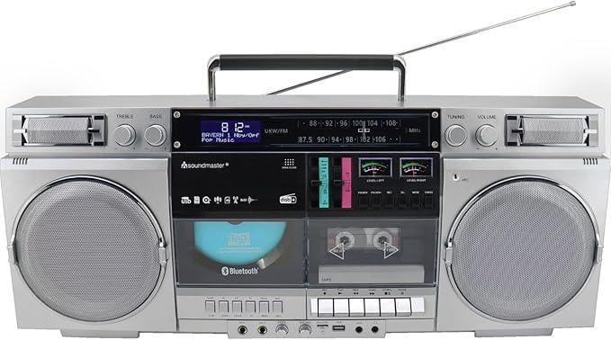 Бумбокс Soundmaster SCD1980SI Ghetto Blaster USB DAB+ CD/MP3 портативний касетний магнітофон кодування (SCD1980SI) - фото 2