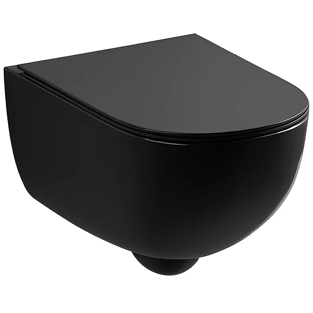 Унитаз подвесной NIC Design PIN 003 709 008 без ободка Rimless Nero gloss (35476168)