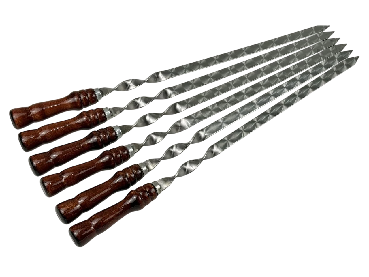 Набор шампуров для люля-кебаба Grill Master Кизляр с деревянной ручкой 6 шт. Коричневый (147-10-SH-3107)