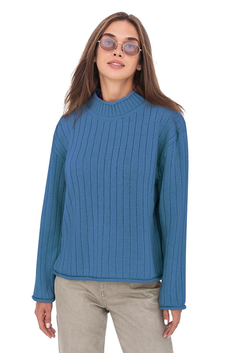 Джемпер с воротником-стойкой SVTR р. 42-44 Джинсовый (557) - фото 5 Джемпер с воротником-стойкой SVTR р. 42-44 Джинсовый (557) - фото 5