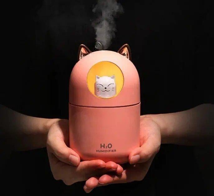 Увлажнитель воздуха Humidifier H2O с подсветкой cat rose 300ml - фото 2