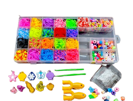 Набір резинок для плетіння з аксесуарами Fashion Loom Bands set 23 кольори 1200 шт.
