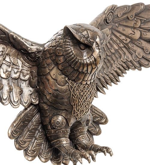 Статуетка-панно Veronese Стипанк Сова 53х23 см Бронзовий (28541864) - фото 3 Статуетка-панно Veronese Стипанк Сова 53х23 см Бронзовий (28541864) - фото 3