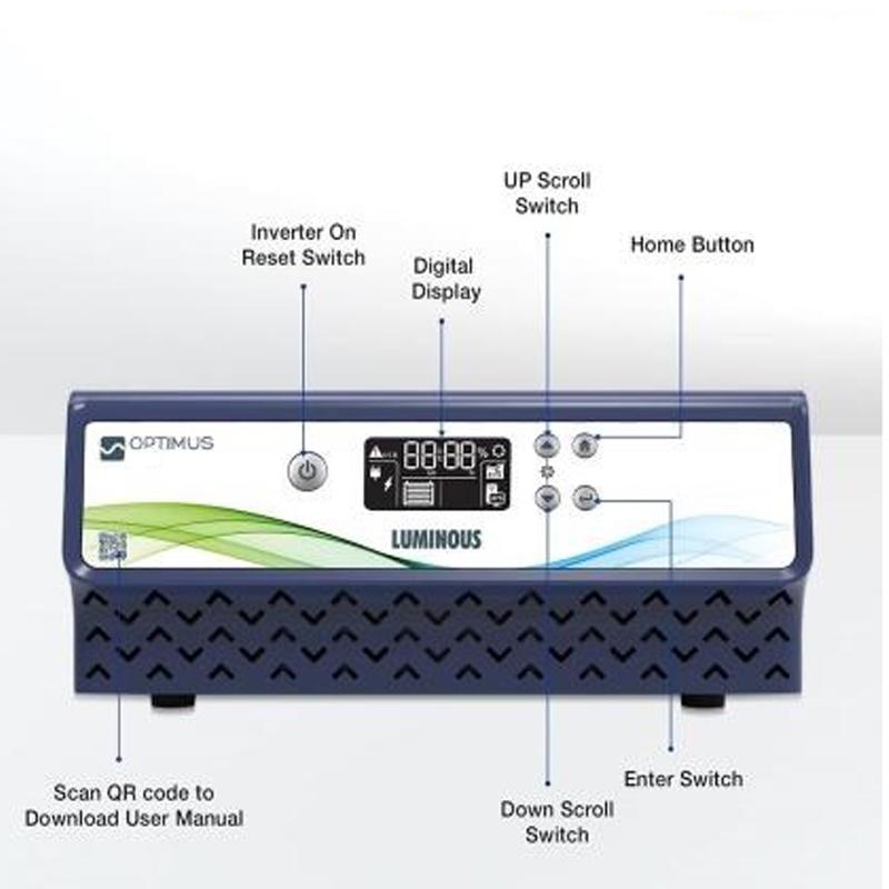 Гібридний інвертор з дисплеєм LUMIN0US LCD1100W Sine Wave UPS 12/220 В (678531cf) - фото 7