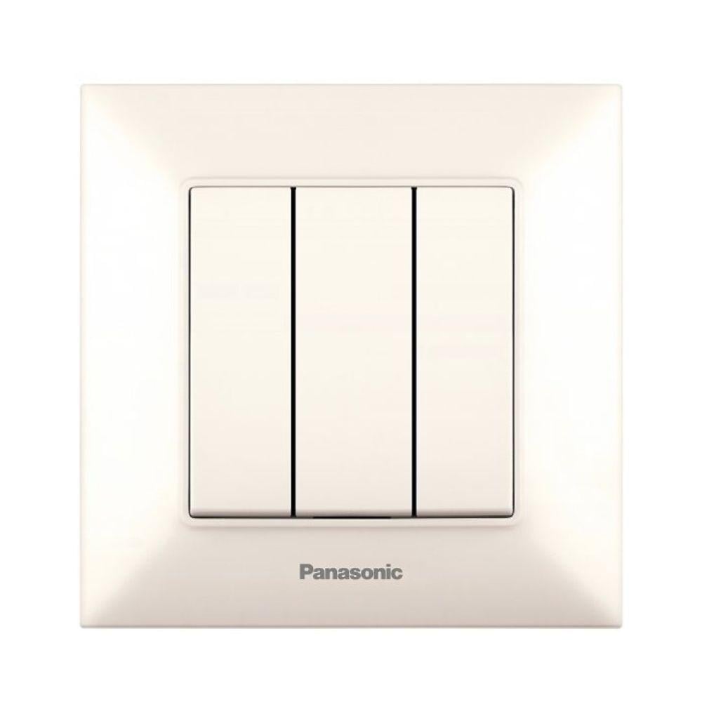 Вимикач Panasonic Arkedia Slim 3-кл Кремовий (16784-е)
