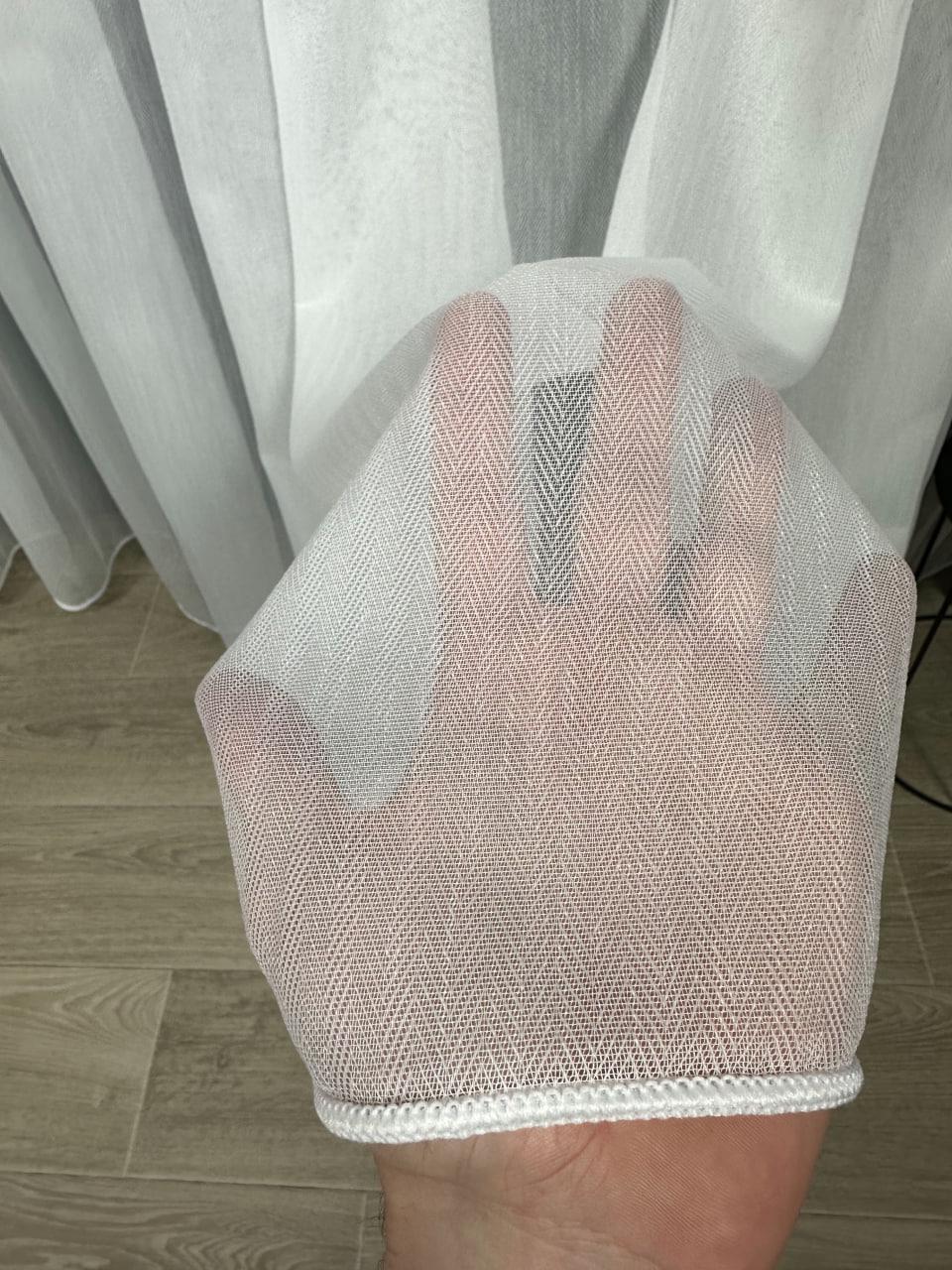 Тюль вуаль на основі бамбука з ромбами на тасьмі 6 см 300х280 см Молочний - фото 5 Тюль вуаль на основі бамбука з ромбами на тасьмі 6 см 300х280 см Молочний - фото 5