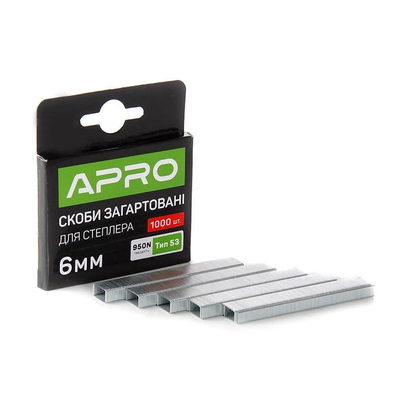 Скоби загартовані Apro 6х11,3х0,7 мм 1000 шт. (680145)