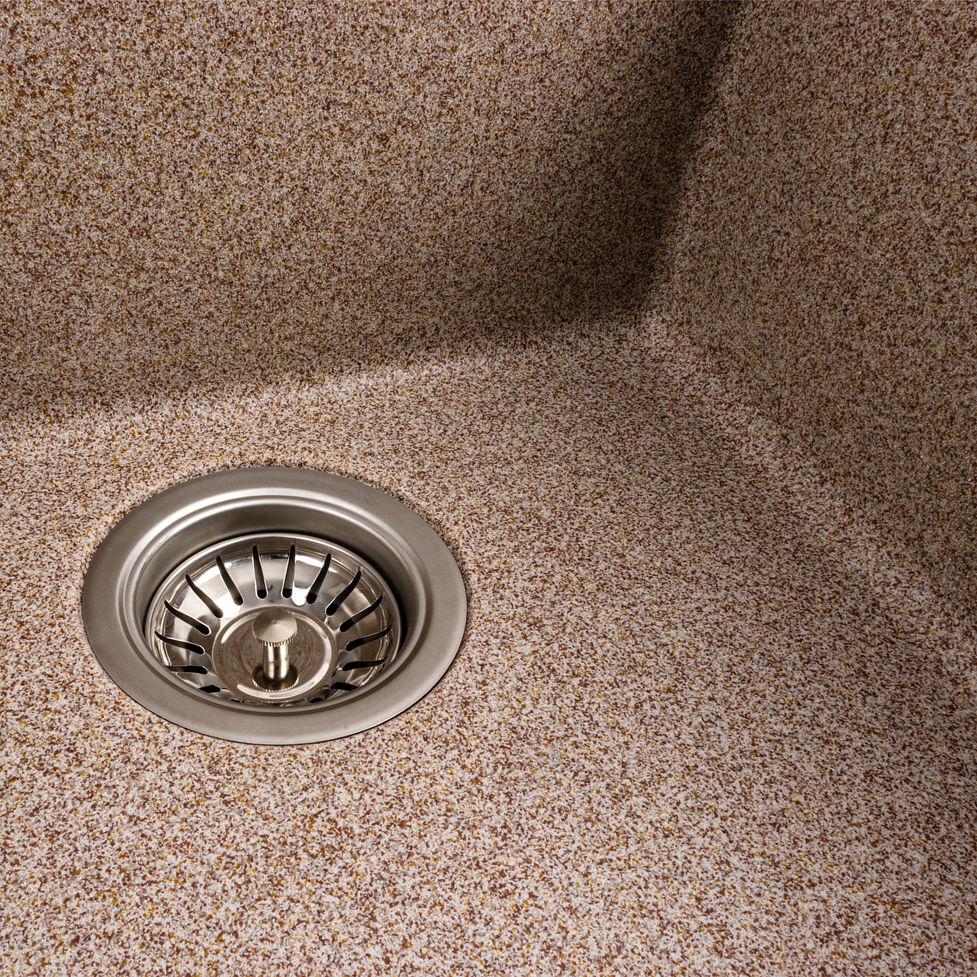 Мийка кухонна Platinum PLS-A40838 гранітна квадратна 440x440 мм Бежевий (25964432) - фото 5