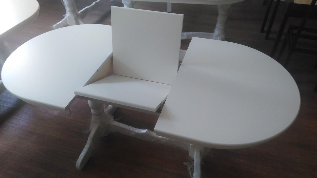 Стол кухонный Сейм раздвижной 160-200 см деревянный овальный Слоновая кость (1378643873) - фото 5 Стол кухонный Сейм раздвижной 160-200 см деревянный овальный Слоновая кость (1378643873) - фото 5