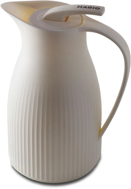 Термоглечик пластиковый Magio MG-1080 со стеклянной колбой 1000 мл Белый (2411452756)