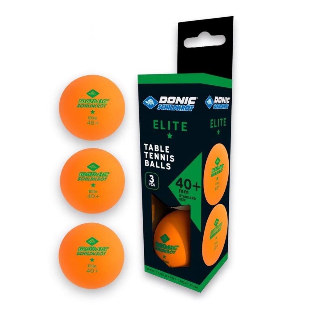 М'ячі для настільного тенісу Donic Elite 1 зірка 40 3 шт. Orange (8299309)