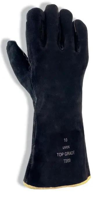 Рукавички для зварювання краги uvex Top Grade 7200 шкіряні з ниткою Kevlar р. 10 Чорний Рукавички для зварювання краги uvex Top Grade 7200 шкіряні з ниткою Kevlar р. 10 Чорний